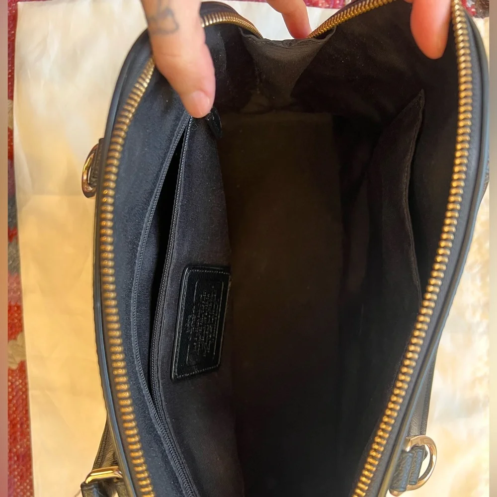 Coach Sierra Satchel Leather Black purse bag handbag F32718 - Picture 3 of 4